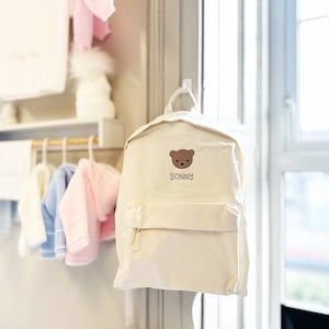 Personalised Embroidered Bear Head Backpack  | Mini | Medium | Large | Childrens Backpack | School Bag | Toddler Bag