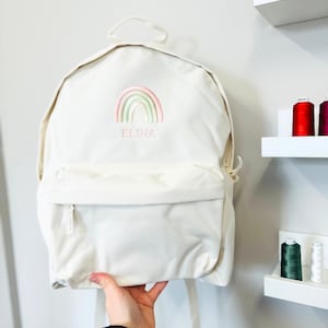 Personalised Embroidered Rainbow Backpack | Design Your Own | Mini | Medium | Large | Childrens Backpack | School Bag | Toddler Bag