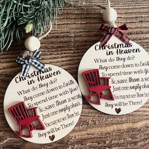 Christmas in Heaven ornament, Christmas in Heaven, Christmas in Heaven wood ornament, Memorial ornament, Christmas memorial ornament