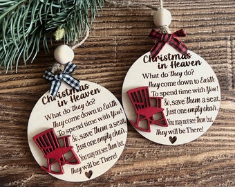 Christmas in Heaven ornament, Christmas in Heaven, Christmas in Heaven wood ornament, Memorial ornament, Christmas memorial ornament