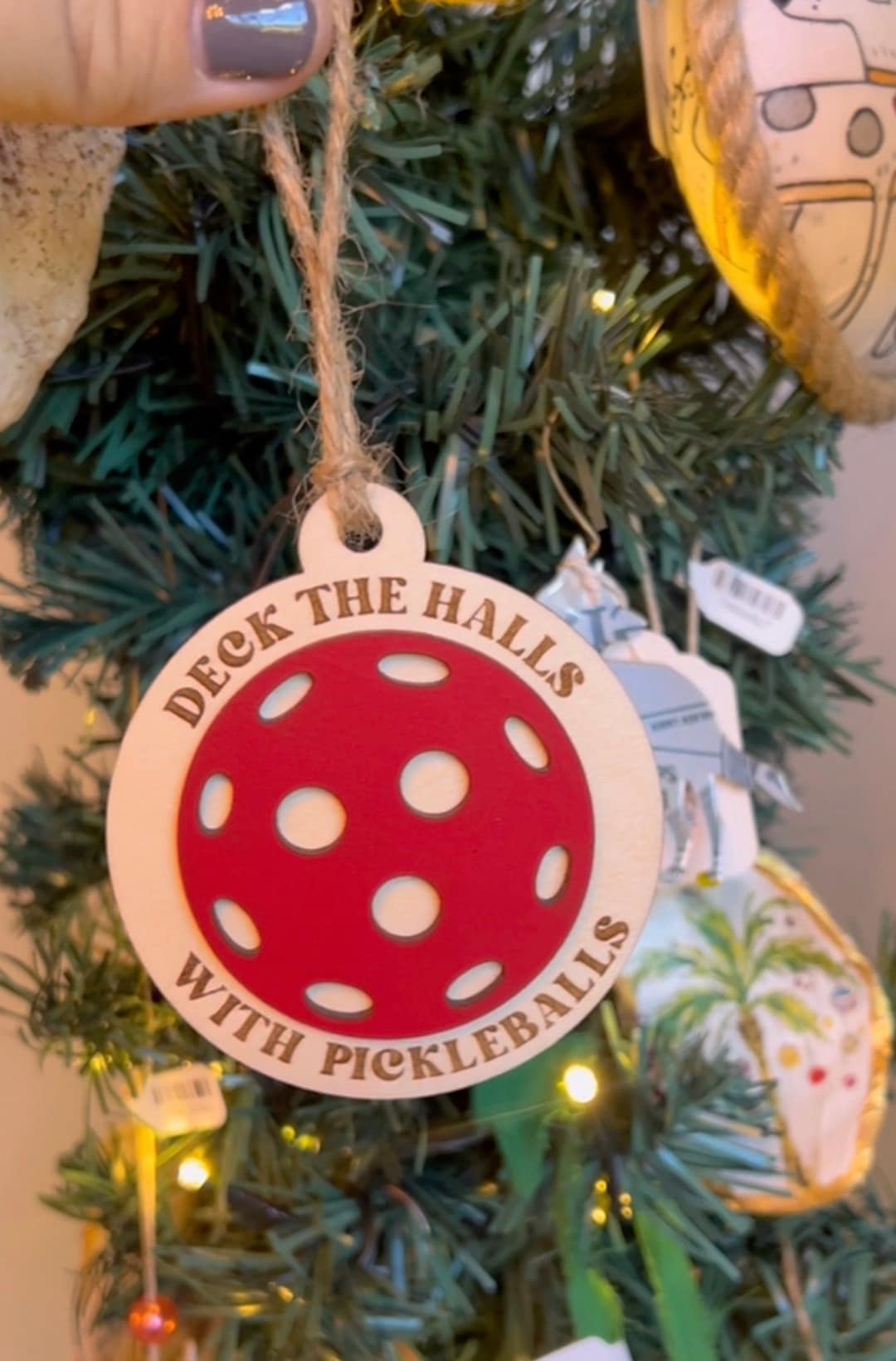 Deck the Halls With Pickleballs, Pickleball Ornament, Pickleball Gift