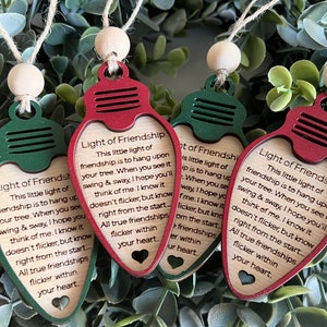Light of friendship ornament, friendship ornament, ornament, Christmas ornament, ornament for a friend, Christmas gift for a friend