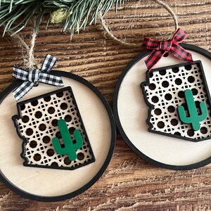 Arizona ornament, AZ ornament, desert ornament, cactus ornament, Arizona, Arizona Christmas, Arizona with cactus, ornament for Arizona, gift