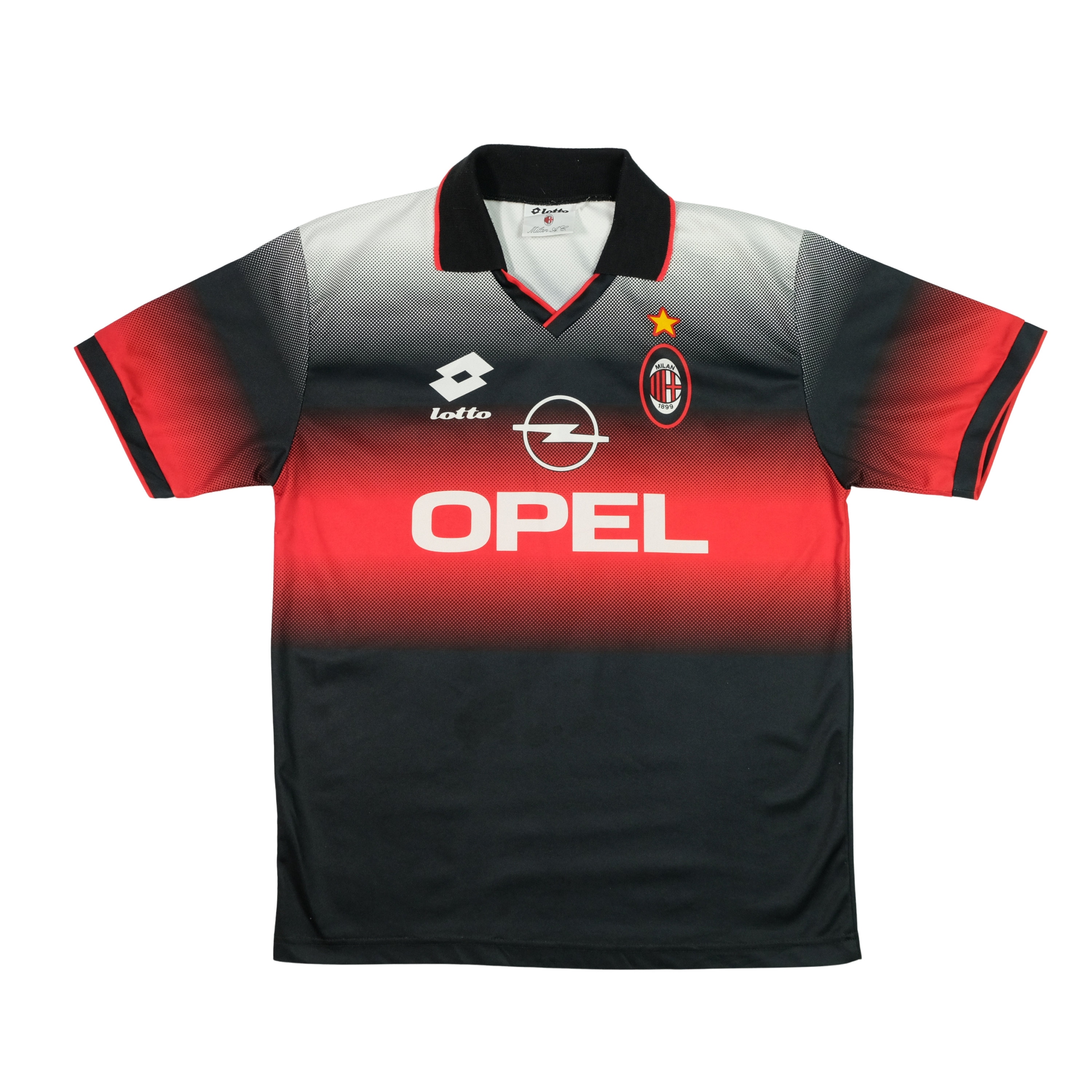 AC MILAN 1996-1997 HOME FOOTBALL SHIRT MAGLIA JERSEY LOTTO OPEL AUTHENTIC  ITALY