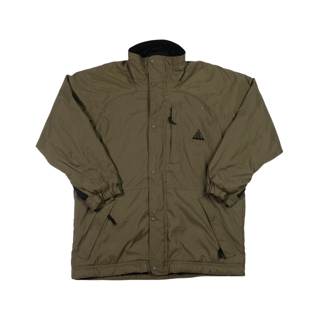 2000s~ Nike ACG Ripstop Nylon Parka, Men's XL Nylon green type yellow green Vintage Second Hand