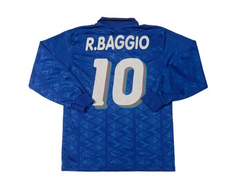 R. Baggio サイン入りユニフォーム 1994年モデル バッジョ直筆サイン入りイタリア代表1994ホームユニフォーム