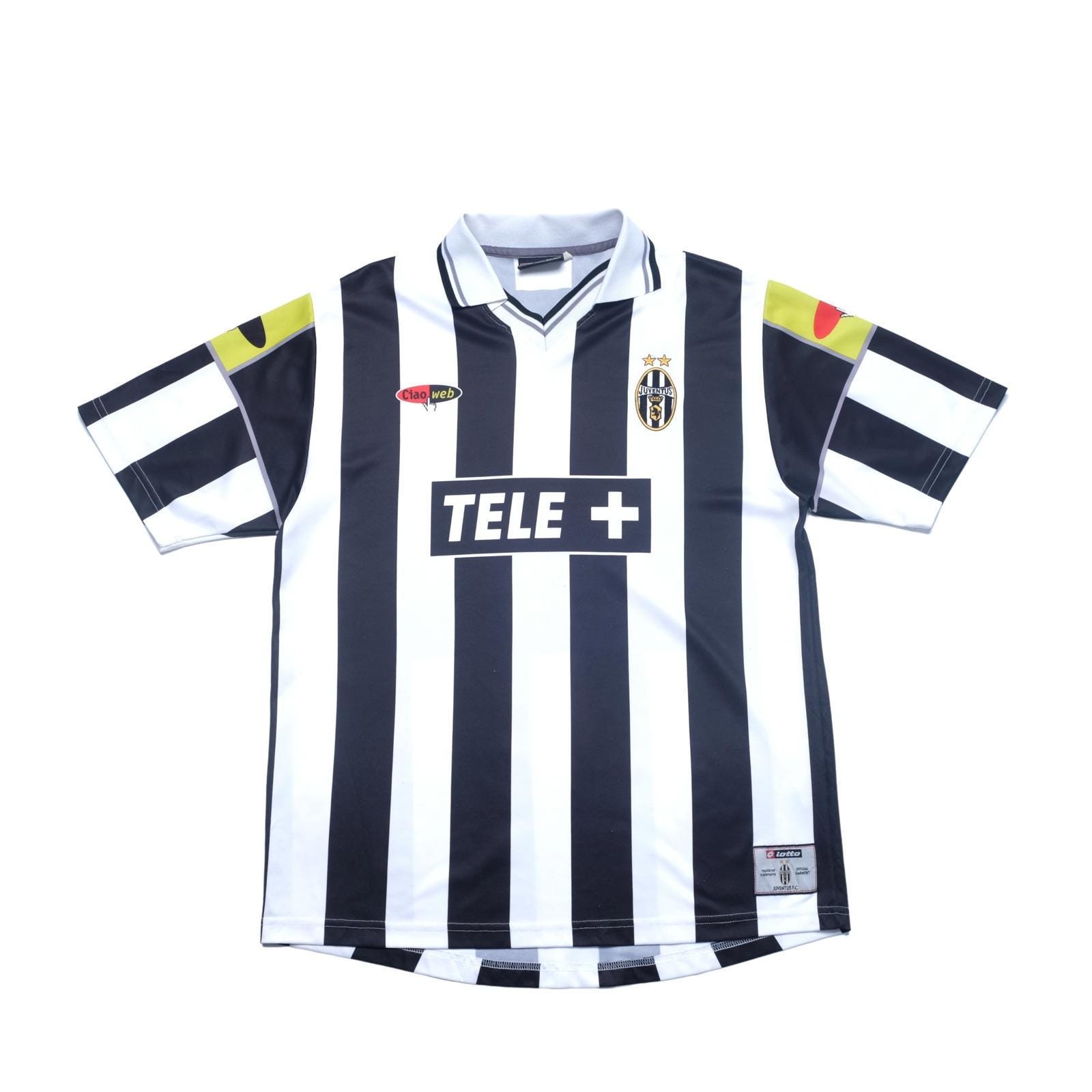 【lotto】\"Juventus game shirt\" 2001 Juventus 2000 - 2001 Home football Lotto shirt size Medium