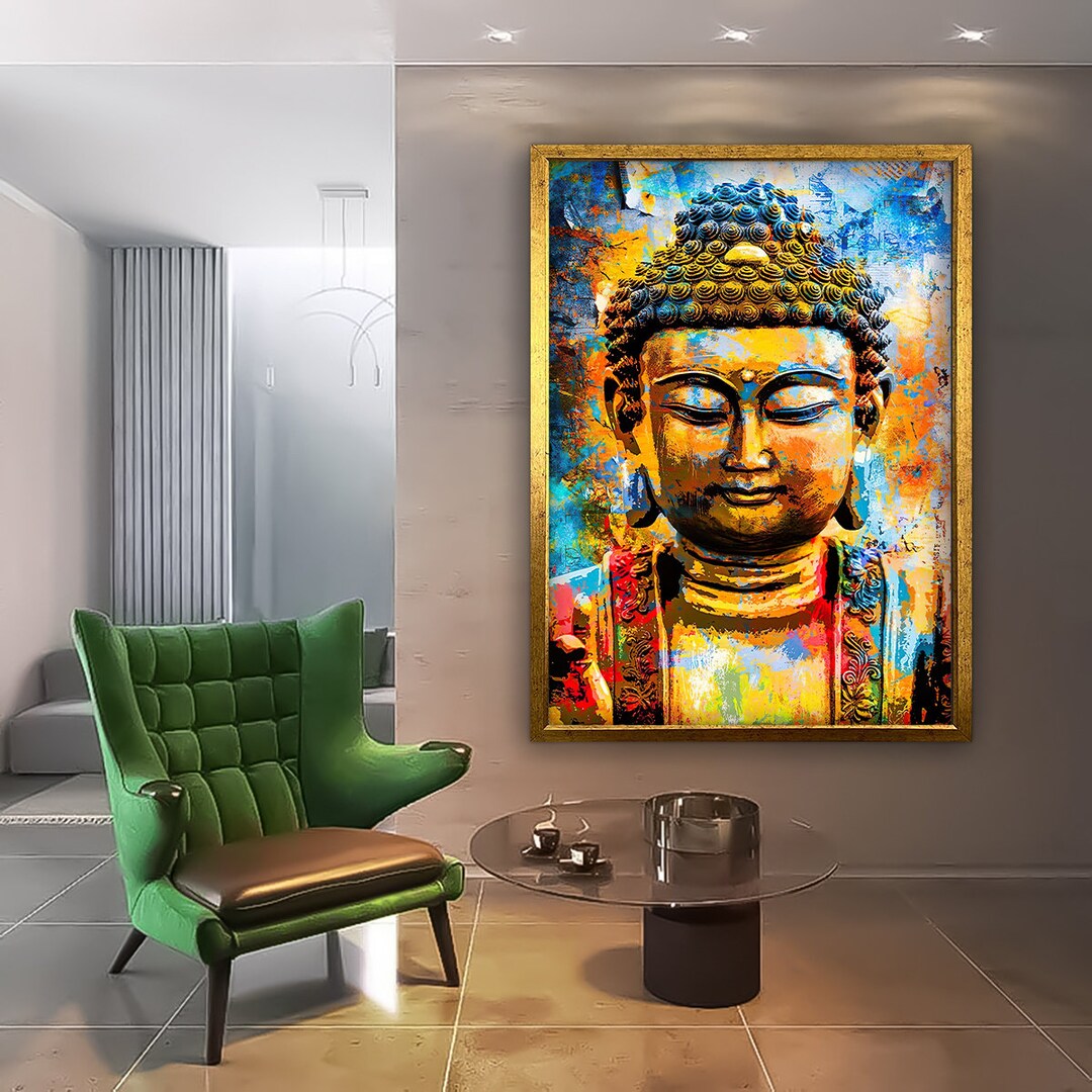 Colourful Buddha Canvas Asian Wall Art Buddha Wall Art Etsy