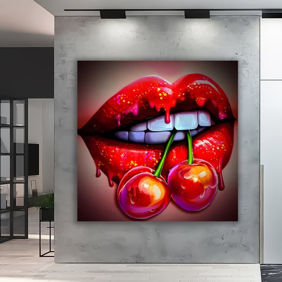 Lips Canvas Wall Art