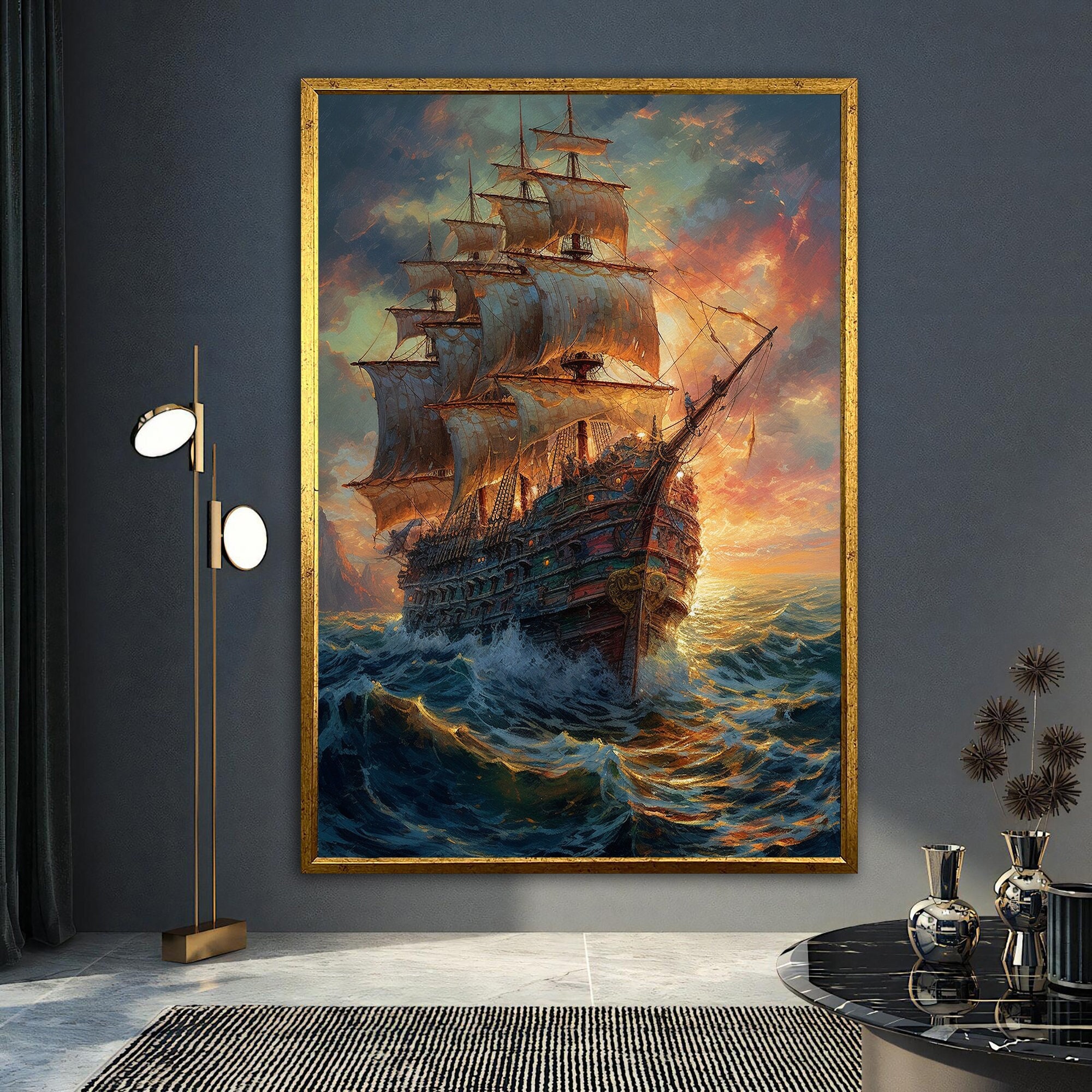 Famous Pirate Ship Painting