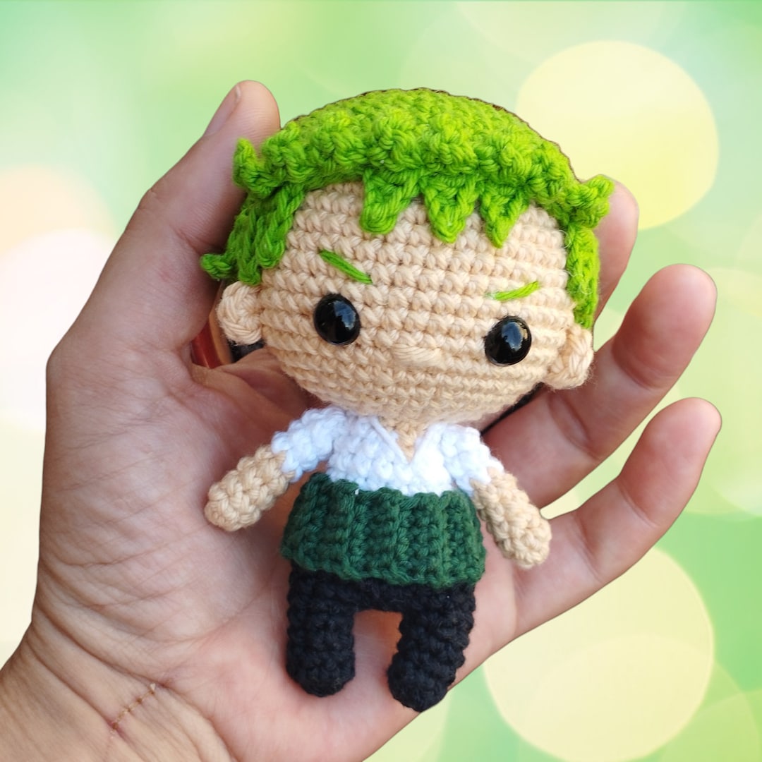 Crochet Pirate Green Hair Amigurumi Plush Straw Hat Etsy