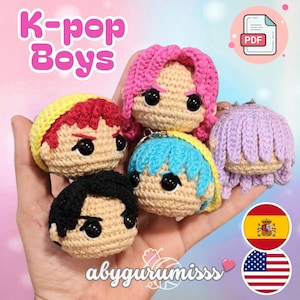 demon singers Keychains amigurumi crochet patron ganchillo