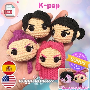 Amigurumi haakpatroon voor sleutelhangers van Fighter Girls