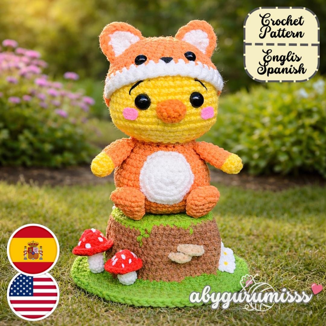 Pico Crochet Pattern PDF – Chick Dressed as a Fox With Forest Scene ...