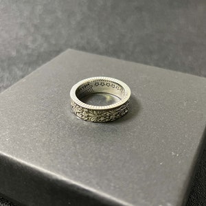 Anillos para hombres ｜ Anillos vintage personalizados ｜ Transformación de monedas de plata ｜ Patrón Edelweiss ｜ Anillos de regalo de cumpleaños para hombres y mujeres, W-158