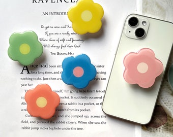 Cartoon Flower Phone Grip, Solid Color Simple Folding Mobile Phone Stand, iPhone Mobile Phone Accessories