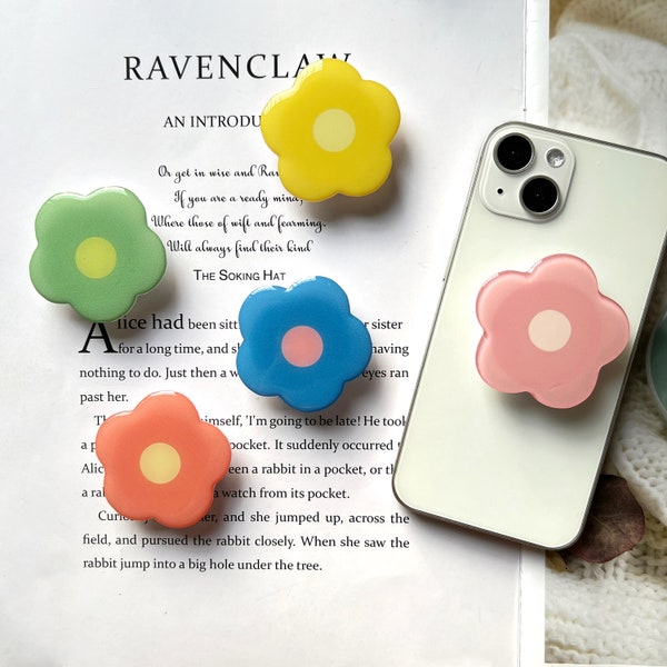 Cartoon Flower Phone Grip, Solid Color Simple Folding Mobile Phone Stand, iPhone Mobile Phone Accessories