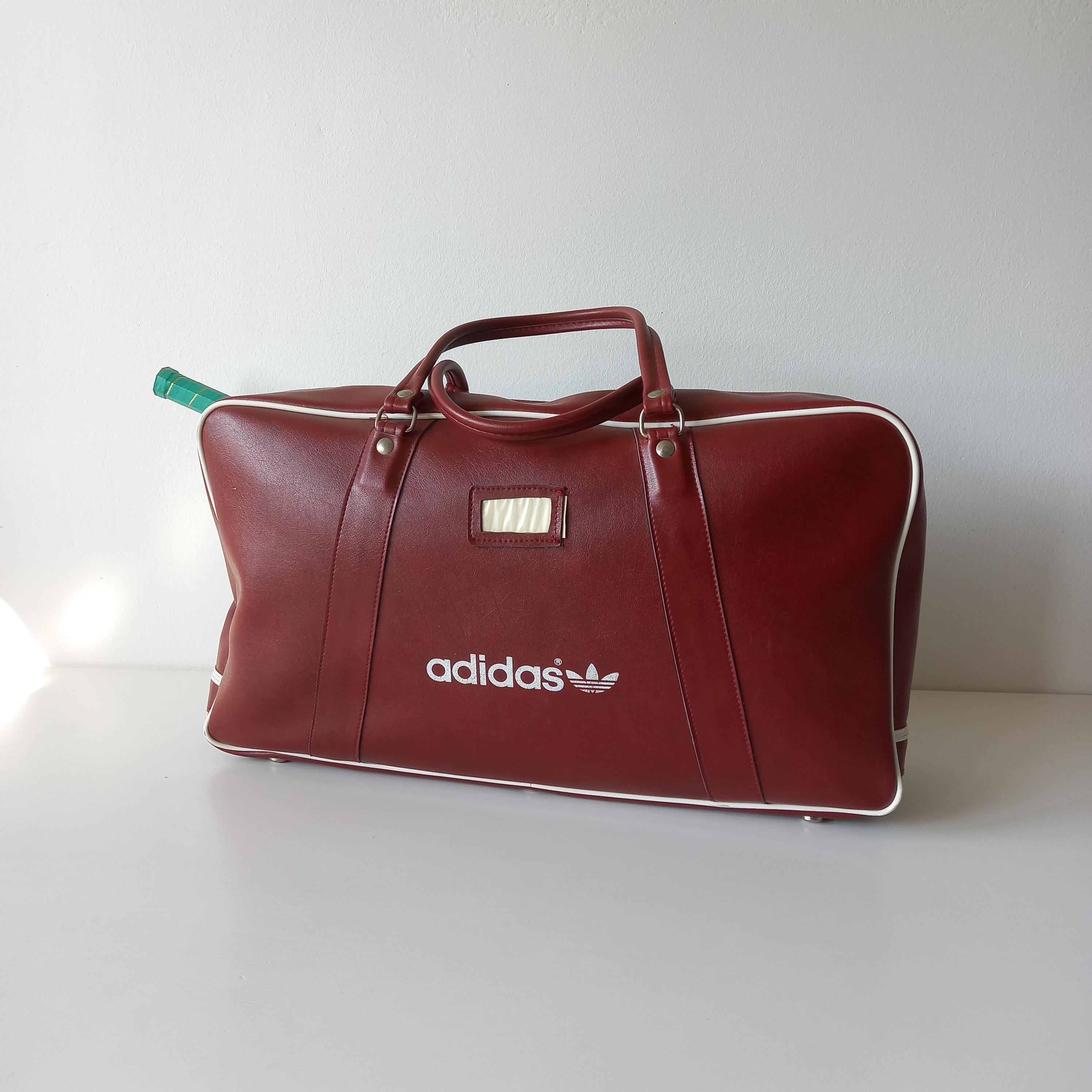 70s adidas vintage ボストンバッグ　レッド Amazing 70s Adidas Tennis Vintage Bag, Retro Sport Bag