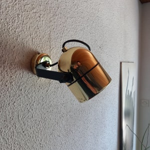 Lámpara de pared de foco de mediados de siglo, lámpara de la era espacial de latón dorado de los años 70, lámpara de latón vintage, luz MCM, Yugoslavia, lámpara retro, lámpara ajustable