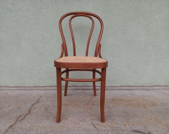 Rare chaise Thonet fabriquée par Stol Kamnik, Yougoslavie, modèle Prague, conçue par Josef Hoffmann, chaises en rotin, milieu du siècle