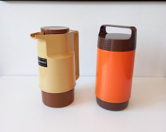 Vintage DOMEC vacuum flask and food storage bottle made in France, 70s Retro Camping, Vintage camping, Made in France