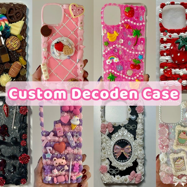 Coque de portable Decoden personnalisée - Coque Decoden personnalisée faite main pour iPhone et Samsung - Coque de portable crème fouettée personnalisée - Coque pour iPhone 15