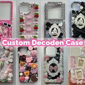 Coque de portable Decoden personnalisée - Coque Decoden personnalisée faite main pour iPhone et Samsung - Coque de portable crème fouettée personnalisée - Coque pour iPhone 16