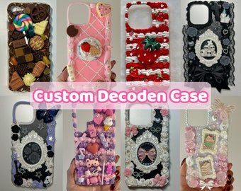 Aangepaste Decoden telefoonhoesje - op maat gemaakte handgemaakte Decoden hoes voor iPhone & Samsung - gepersonaliseerde slagroom telefoonhoesje - iPhone 15 hoesje