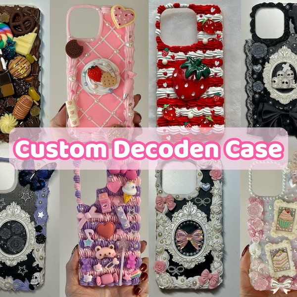 Custom Decoden Phone Case - Customized Handmade Decoden Case for iPhone & Samsung - Personalized Whipped Cream Phone Case - iPhone 15 Case