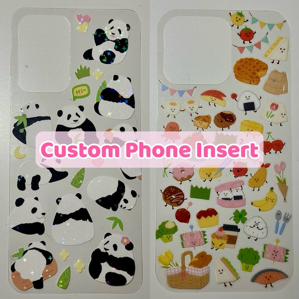 Custom Interchangeable Phone Case Insert - Personalized Phone Insert for iPhone & Samsung Transparent Phone Case - Kawaii Aesthetic