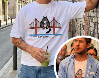 Ryland Grace Cat T-Shirt, Golden Gate Bridge San Francisco Tee, Andy Weir Book Lover Gift, Sci-Fi Nerd Cat Shirt