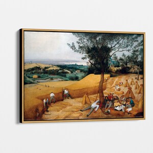 Pieter Brueghel The Harvesters Canvas Wall Art, Renaissance Landscape Masterpiece, Historical and Classical Home Decor