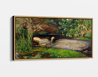 オフィーリアの絵画キャンバスプリント、ジョン・エヴァレット・ミレー