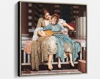 Frederic Leighton The Music Lesson Art Print on Canvas, Victorian Wall Art, Famous Painting Reproduction, Classic Home Decor, Leighton Gift