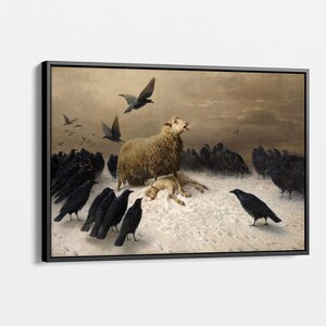 Anguish by August Friedrich Schenck Canvas Print, Emotional Animal Art, Historical Painting Wall Decor, Fine Art Gift