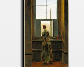 カスパー・ダーヴィト・フリードリヒ作「窓辺の女性」アートプリント