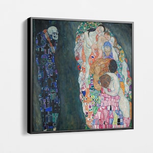 Death and Life by Gustav Klimt Canvas Print Home & Office Decor Gift Idea, Fine Art Print, Famous Paintings Gift, Art Lovers Gift Idea