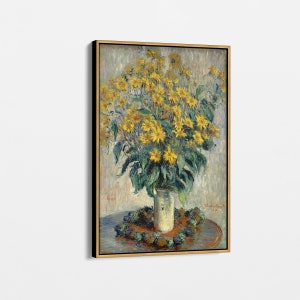 Jerusalem Artichoke Flowers Monet Canvas Art - Impressionist Poster, Flowers Painting, Perfect Gift Idea for Art Lovers, Housewarming Gift