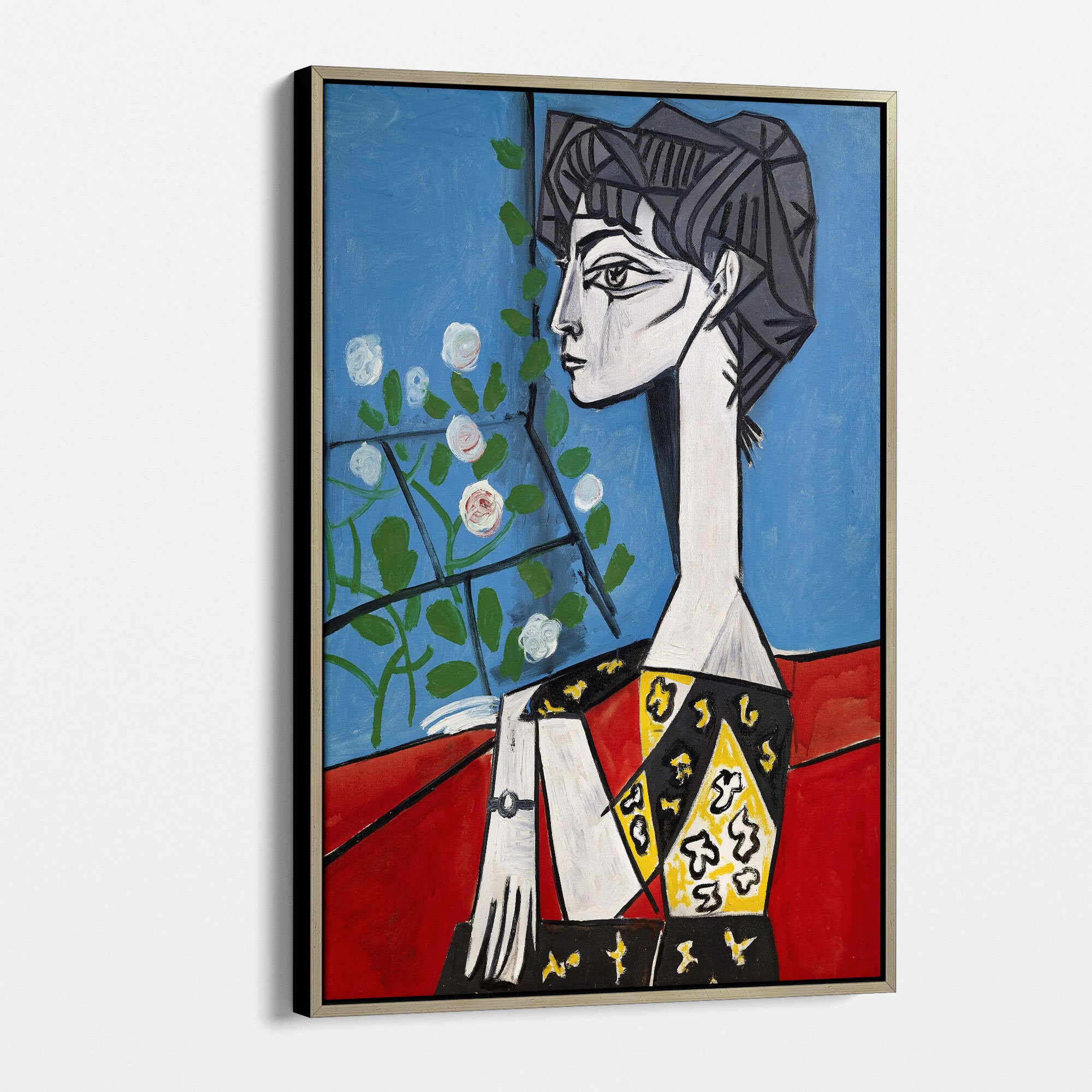 Jacqueline With Flowers by Picasso Canvas Art for Home & Office