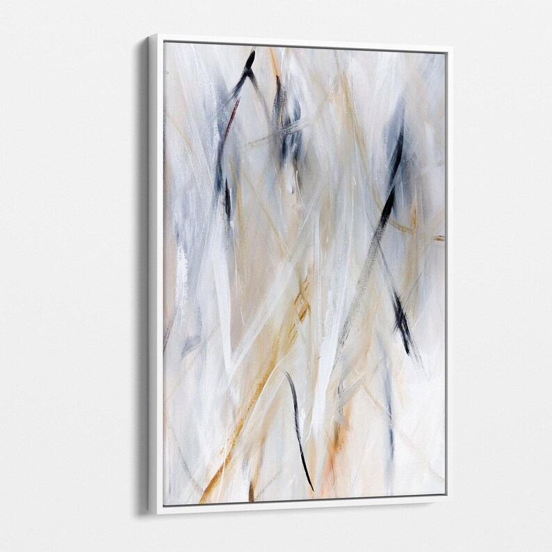 Modern Neutral Abstract Art Print - Minimalist Canvas Wall Art With ...