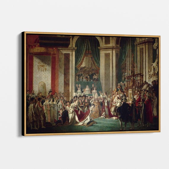 The Coronation of Napoleon by Jacques-Louis David Art Print - Iconic Historical Masterpiece on Premium Canvas, Elegant Wall Art Decor