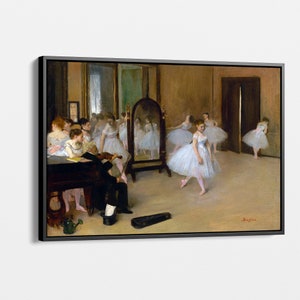 The Dancing Class by Edgar Degas, Canvas Wall Art, Impressionist Ballet Painting, Vintage Dance Class Reproduction, Canvas Wall Home Decor