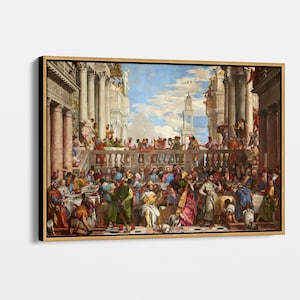 The Wedding at Cana by Paolo Veronese Canvas Wall Art Print, Exquisite Replica of the Iconic Renaissance Painting for Art Enthusiasts