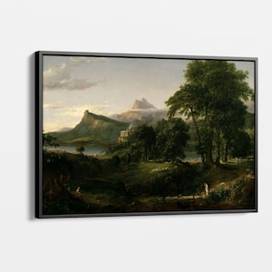 The Course of Empire: The Arcadian or Pastoral State by Thomas Cole - Romantic Landscape Painting, Fine Art Print, Wall Art Decor