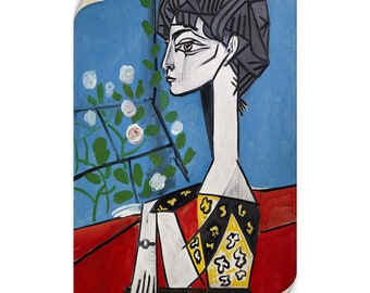 Jacqueline With Flowers by Picasso Canvas Art for Home & Office