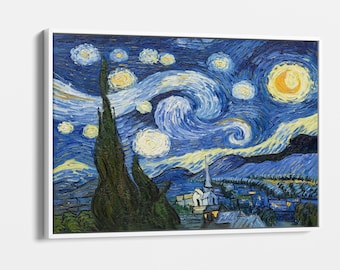 Vincent van Gogh Starry Night Canvas Wall Art - Famous Painting Gift, Perfect Home Decor Gift, Housewarming Gift, Starry Night Canvas Prints