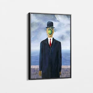 The Son of Man by Rene Magritte - Iconic Surrealist Canvas Art for Living Room, Office Decor, Unique Art Piece, Timeless Masterpiece