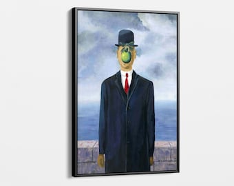 ルネ・マグリット作「人の子」（1964年）、手描きの油絵複製画 - Etsy 日本