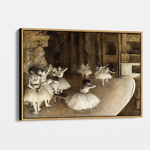 The Ballet Rehearsal on Stage by Edgar Degas, Canvas Wall Art, Impressionist Ballet Decor, Vintage Dance Painting, Artistic Home WallDecor