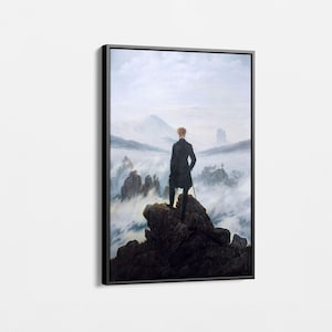 Wanderer above the Sea of Fog by Caspar David Friedrich Canvas Wall Art, Famous Painter Painting Gift  Home Gift Office Gift Motivation Gift